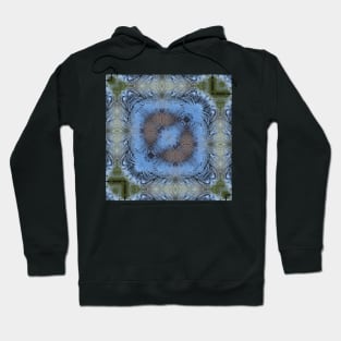 SQUARE DESİGN OF SHADES OF SKY BLUE. A textured floral fantasy pattern and design Hoodie